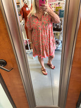 Load image into Gallery viewer, Animal Print collared split neck dress
