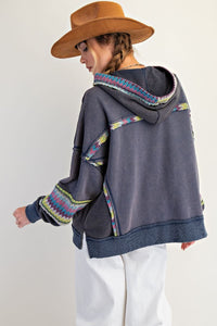 Daisy Patch Washed Terry Hoodie
