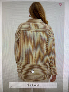 Textured striped pattern long sleeve button down shirt