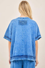 Load image into Gallery viewer, Mineral Washed Net Mesh Daisy Patched Top
