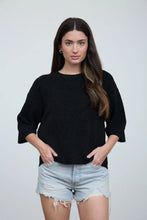 Load image into Gallery viewer, HEATHERED CREW NECK HALF SLEEVE BOXY PULLOVER
