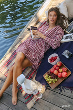 Load image into Gallery viewer, Long Sleeve Plaid Dress with Ruffe Tiers and Side Pockets
