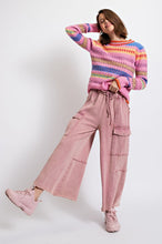 Load image into Gallery viewer, FEELING GOOD UTILITY MINERAL WASHED WIDE LEGS TERRY KNIT CARGO PANTS
