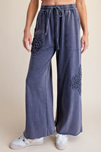 Load image into Gallery viewer, CROCHET PATCH WASHED TERRY PANTS
