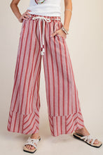 Load image into Gallery viewer, THE FRAN STRIPED LINEN WASHED PALAZZO PANTS

