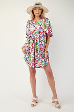 Load image into Gallery viewer, FLORAL PRINT PEACH BLOSSOM WOVEN DRESS
