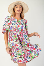 Load image into Gallery viewer, FLORAL PRINT PEACH BLOSSOM WOVEN DRESS
