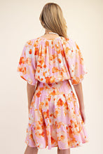 Load image into Gallery viewer, PRINTED PEACH BLOSSOM WOVEN DRESS

