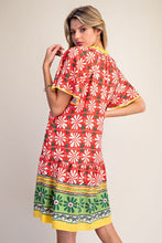 Load image into Gallery viewer, Wing sleeves border printed Dres
