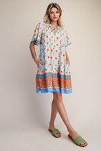 Load image into Gallery viewer, Wing sleeves border printed Dres
