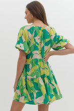 Load image into Gallery viewer, Printed vneck tiered dress
