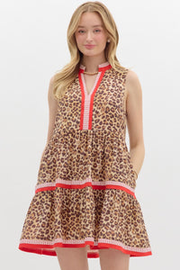 Leopard sleeveless dress