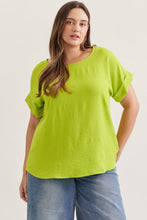 Load image into Gallery viewer, Lime Green pullover blouse

