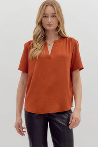 Cindy's Classic Split vneck short sleeve top