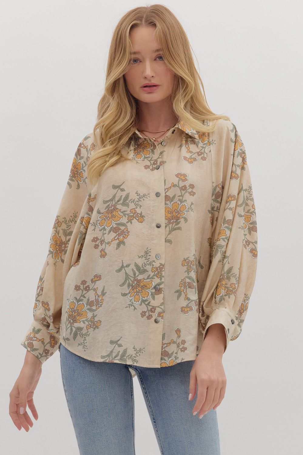 Floral long sleeve top