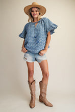 Load image into Gallery viewer, EMBROIDERY WASHED COTTON TOP
