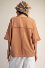 Load image into Gallery viewer, FLORAL PATCH FRONT WASHED TERRY TOP
