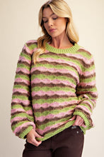 Load image into Gallery viewer, MULTI COLOR STRIPED KNITTED SWEATER

