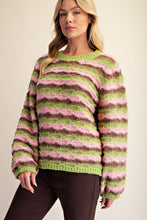 Load image into Gallery viewer, MULTI COLOR STRIPED KNITTED SWEATER
