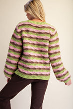 Load image into Gallery viewer, MULTI COLOR STRIPED KNITTED SWEATER
