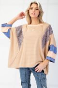 Mineral Washed Stripe mix top