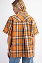 Load image into Gallery viewer, FLANNEL PLAID BUTTON DOWN MINERAL WASHED SHIRT
