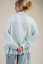 Load image into Gallery viewer, STRIPED COTTON GAUZE RUFFLE BOTTOM SHIRT
