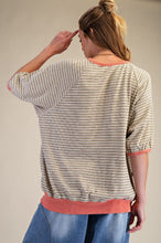 Load image into Gallery viewer, STRIPED JERSEY WASHED BANDED BOTTOM TOP

