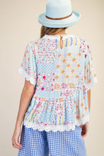 Load image into Gallery viewer, PATCHWORK PRINTED GAUZE PONCHO TOP -RELAXED FLOWY FIT
