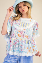 Load image into Gallery viewer, PATCHWORK PRINTED GAUZE PONCHO TOP -RELAXED FLOWY FIT
