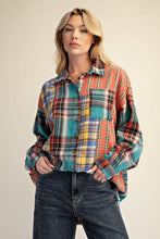 Load image into Gallery viewer, PLAID MIX BUTTON DOWN WASHED SHIRT
