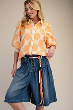 Load image into Gallery viewer, THE SAMANTHA PUFF SLEEVES FLORAL AND STRIPE SHIRT -STRIPED BUTTON DOWN
