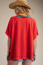 Load image into Gallery viewer, Jersey Top with crochet collar
