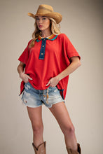 Load image into Gallery viewer, Jersey Top with crochet collar
