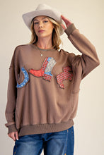 Load image into Gallery viewer, WESTERN PATCH FRONT WASHED TERRY PULLOVER - coming November
