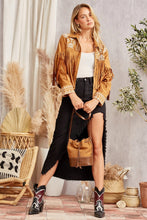 Load image into Gallery viewer, SUEDE Jacket with aztec inspired embroidery
