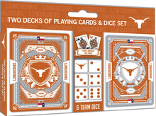 Load image into Gallery viewer, Texas Longhorns - 2-Pack Playing Cards &amp; Dice Set

