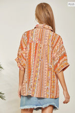Load image into Gallery viewer, Striped top featuring floral print all over.
