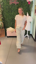 Load and play video in Gallery viewer, EMBROIDERY STRIPED WOVEN PANTS
