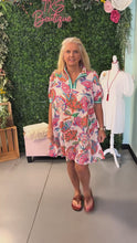 Load and play video in Gallery viewer, Jacquard Paisley Print Puff Sleeve Tunic Dress
