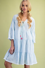 Load image into Gallery viewer, EMBROIDERY COTTON TIERED DRESS
