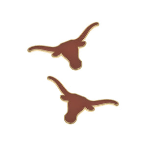 TEXAS LONGHORNS ENAMEL STUD EARRINGS IN BURNT ORANGE