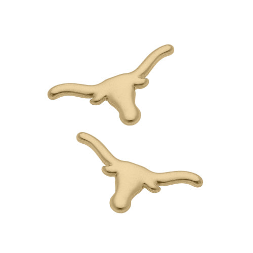 TEXAS LONGHORNS 24K GOLD PLATED STUD EARRINGS