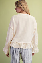 Load image into Gallery viewer, RUFFLE BOTTOM LOOSE FIT TOP- COMING IN SEPTEMBER
