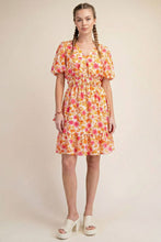 Load image into Gallery viewer, FLORAL PRINTED RAYON NYLON SURPLICE DRESS
